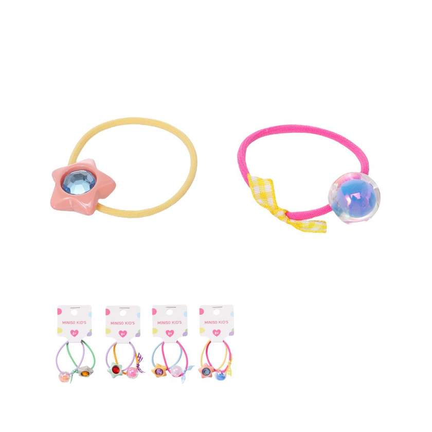 თმის სამაგრი/Flower Shiny Hair Ties (2 pcs)