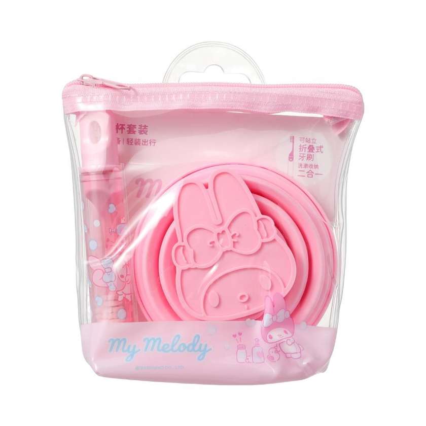My Melody Foldable Toothbrush & Bathroom Cup