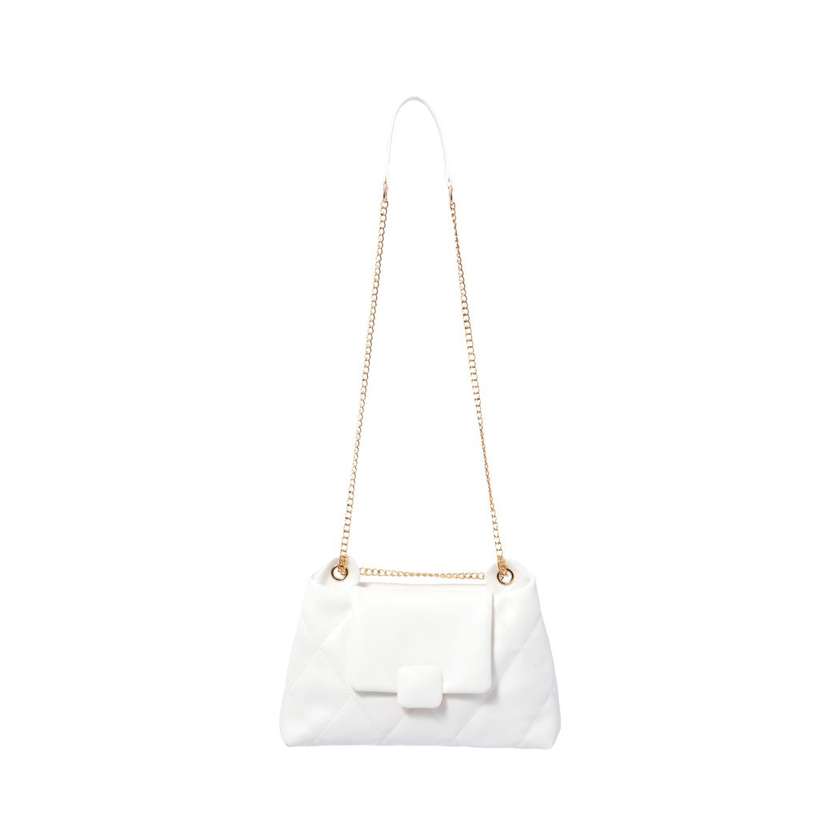 ჩანთა/Large Capacity Diamond Pattern Commuter Crossbody Shoulder Bag(White)