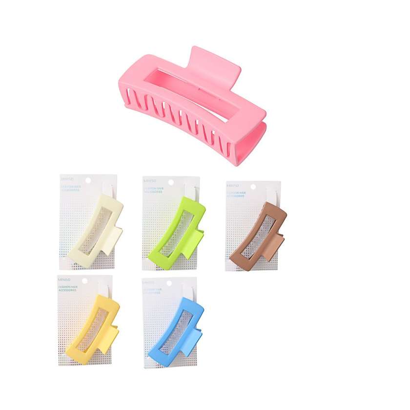 თმის სამაგრი/Basic Series Hollow Matte Rectangle Hair Claw Clip (1 pc, 11cm)
