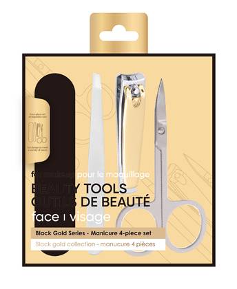 ფრჩხილის მოვლის ნაკრები/Black Gold Series 4-Piece Manicure Set