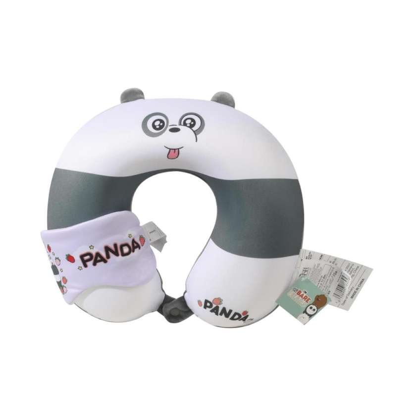 We Bare Bears Collection Neck Pillow with Sleep Mask (Panda)