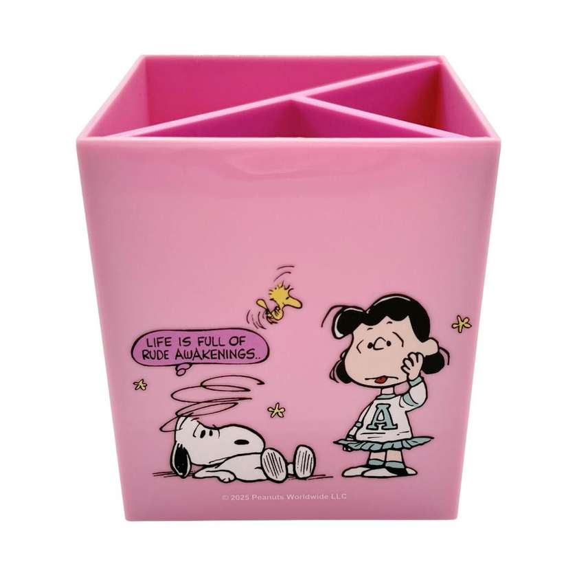 Snoopy Colorful Vintage Collection 3 Compartment Pen Holder (Pink)