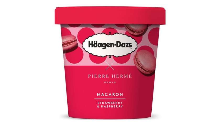 Haagen Daz Macaron Strawberry & Rasberry 460ml