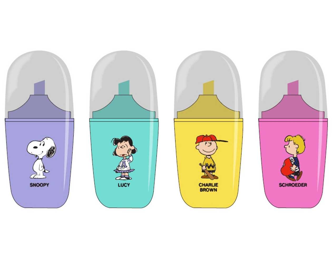 Snoopy Colorful Vintage Collection Highlighter Set (4-Piece Set) (PDQ)