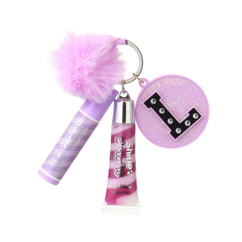 საბავშვო ტუჩის მოვლის ნაკრები/Dessert Theme Letter Design Lip Care Keychain (L)
