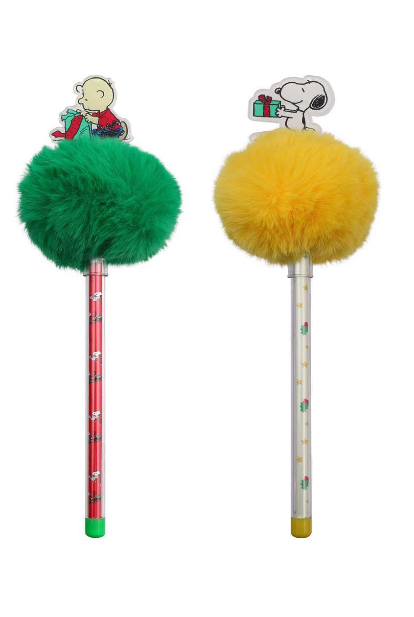 Snoopy Christmas Party Collection Pompom Gel Pen (B) (0.5mm, Black) PDQ