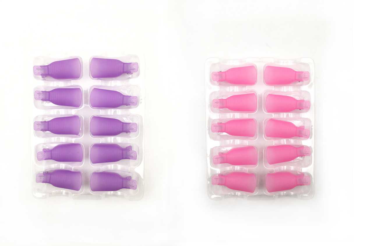 ფრჩხილის ლაქის მოსაშორებელი/PINK ME! Series Nail Polish Remover Clips Cap (10 Pack)