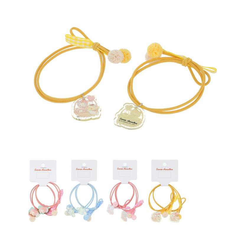 თმის სამაგრი/Sanrio characters Party Series Kids Hair Tie with Plush Ball (2 pcs)