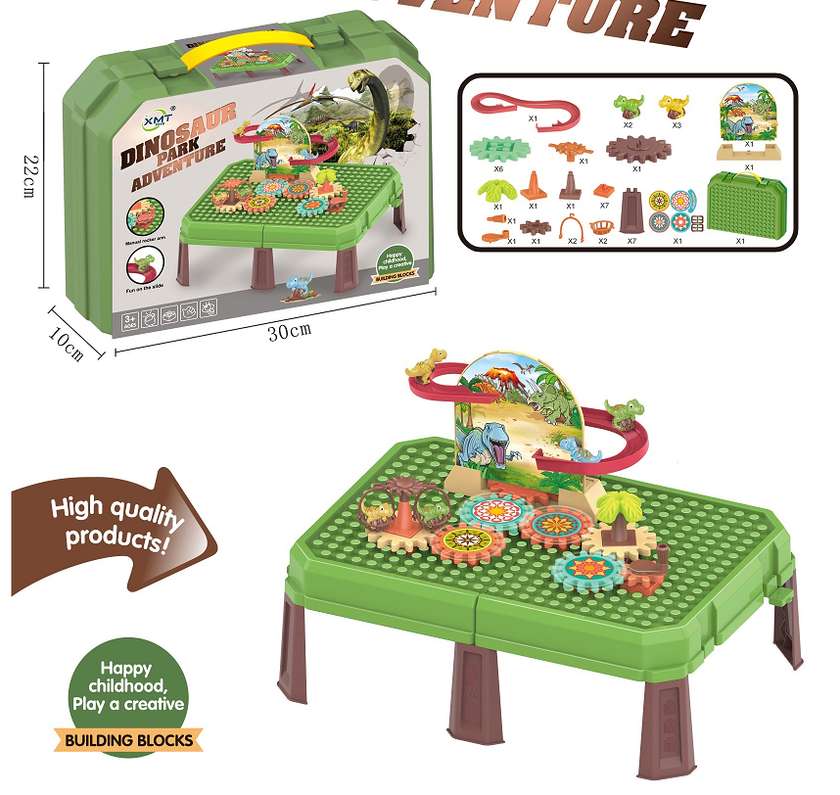 ასაწყობი სათამაშო/Big Building Block Series Dinosaur Slide Building Block Table