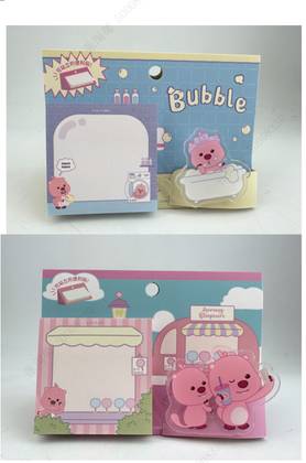 ჩასანიშნი ფურცლები/Zanmang Loopy Collection Sticky Notes 80 Sheets & Acrylic Clip Set (A)