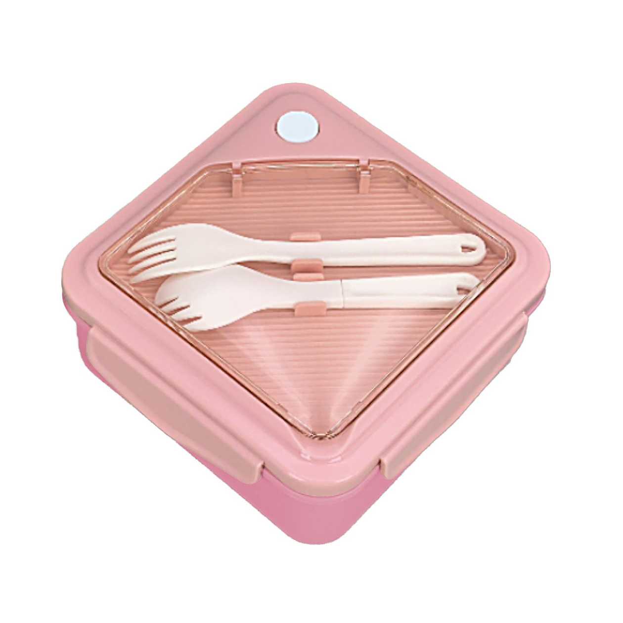 საკვების კონტეინერი/Japanese Style Square 2 Compartment Lunch Box 1100mL(Pink)