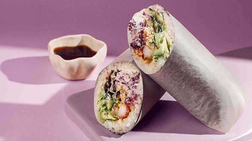 Sushi Burrito  with fried shrimps