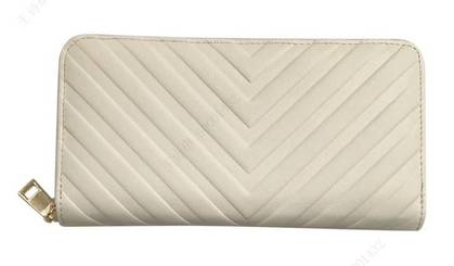 Womens Long Zip Around Wallet(Beige)