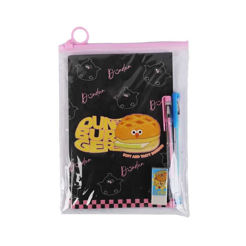 Yummy Food Dundun Series Stationery Set (A5 Stitch-bound Book 40 Sheets, Gel Pen*2, Eraser*1) PDQ