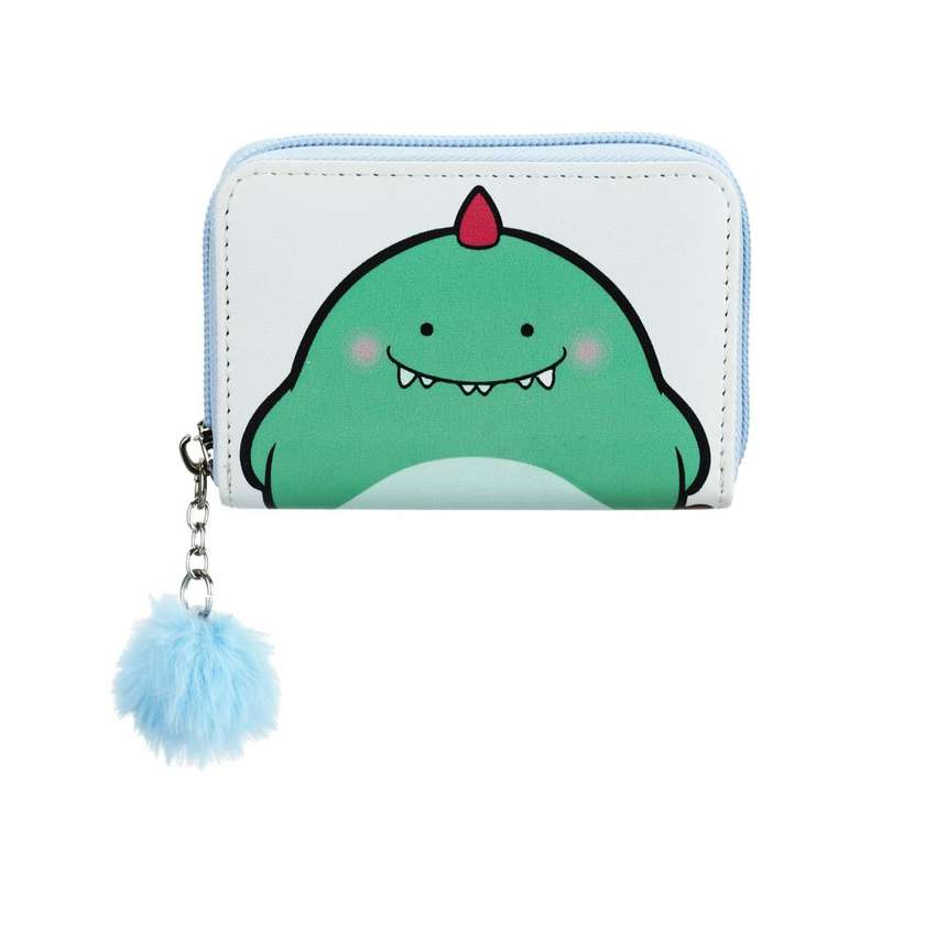 Mini Family Happy Time Pom-Pom Zip Around Coin Purse(Beige)