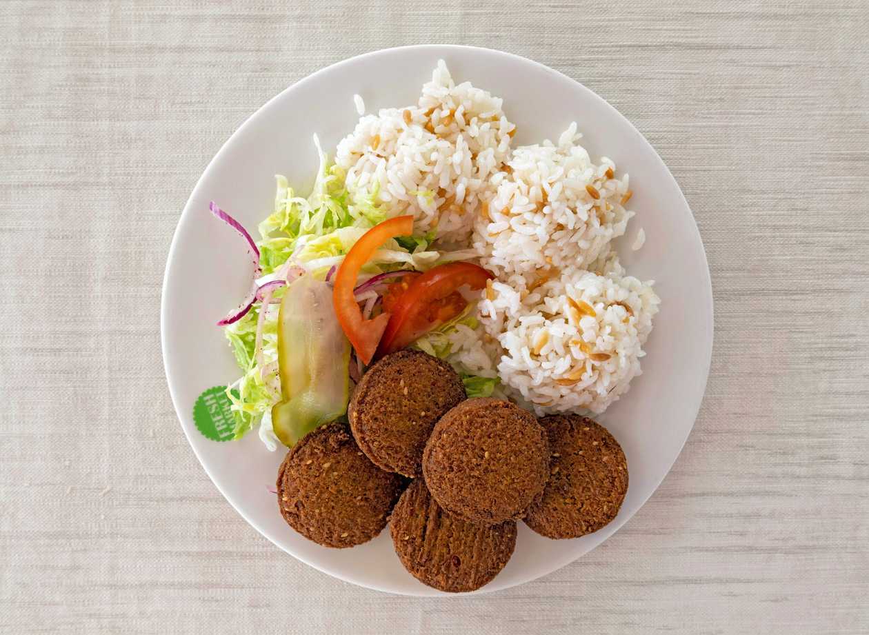 Falafel with fries and double rice