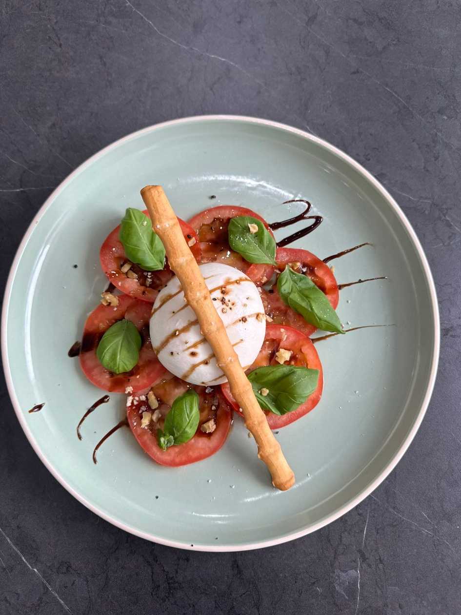 Burrata with Tomato and Basil