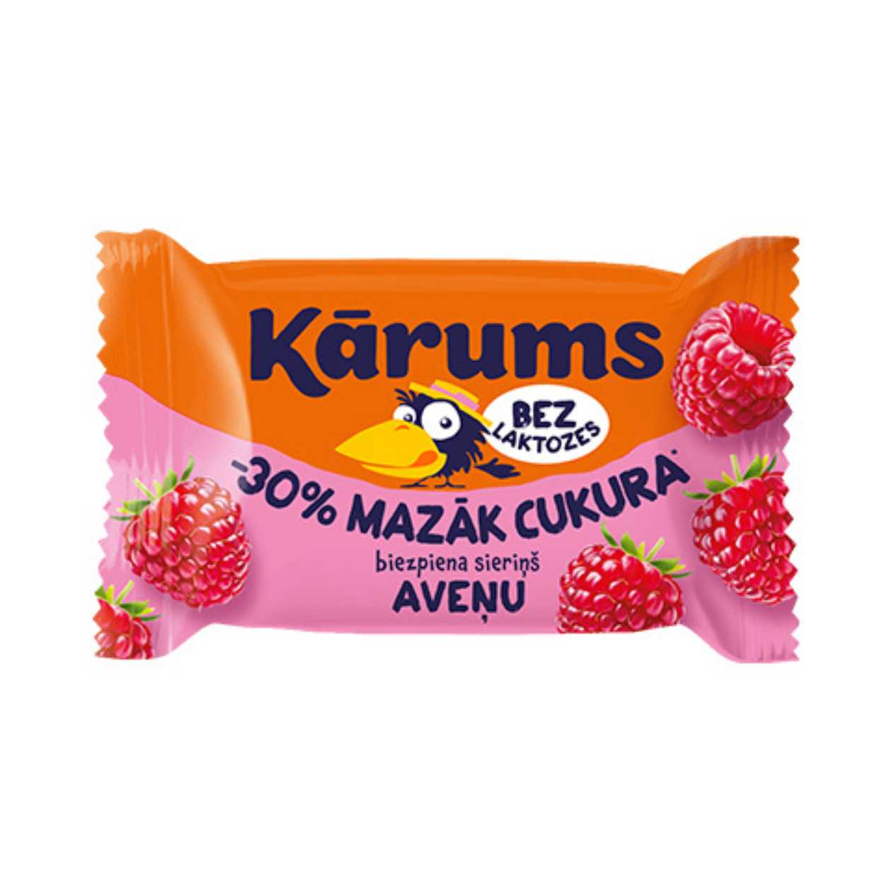 Aviečių skonio varškės sūrelis be laktozės KARUMS, 40g (baigiasi galiojimas)