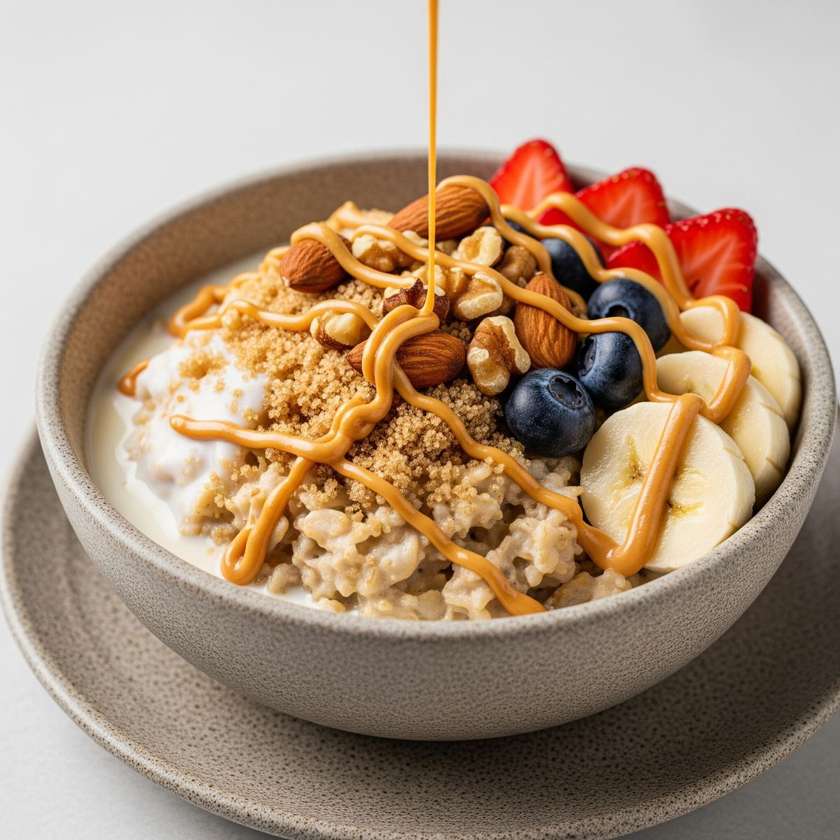 Oat Bowl with Nuts and Fruit