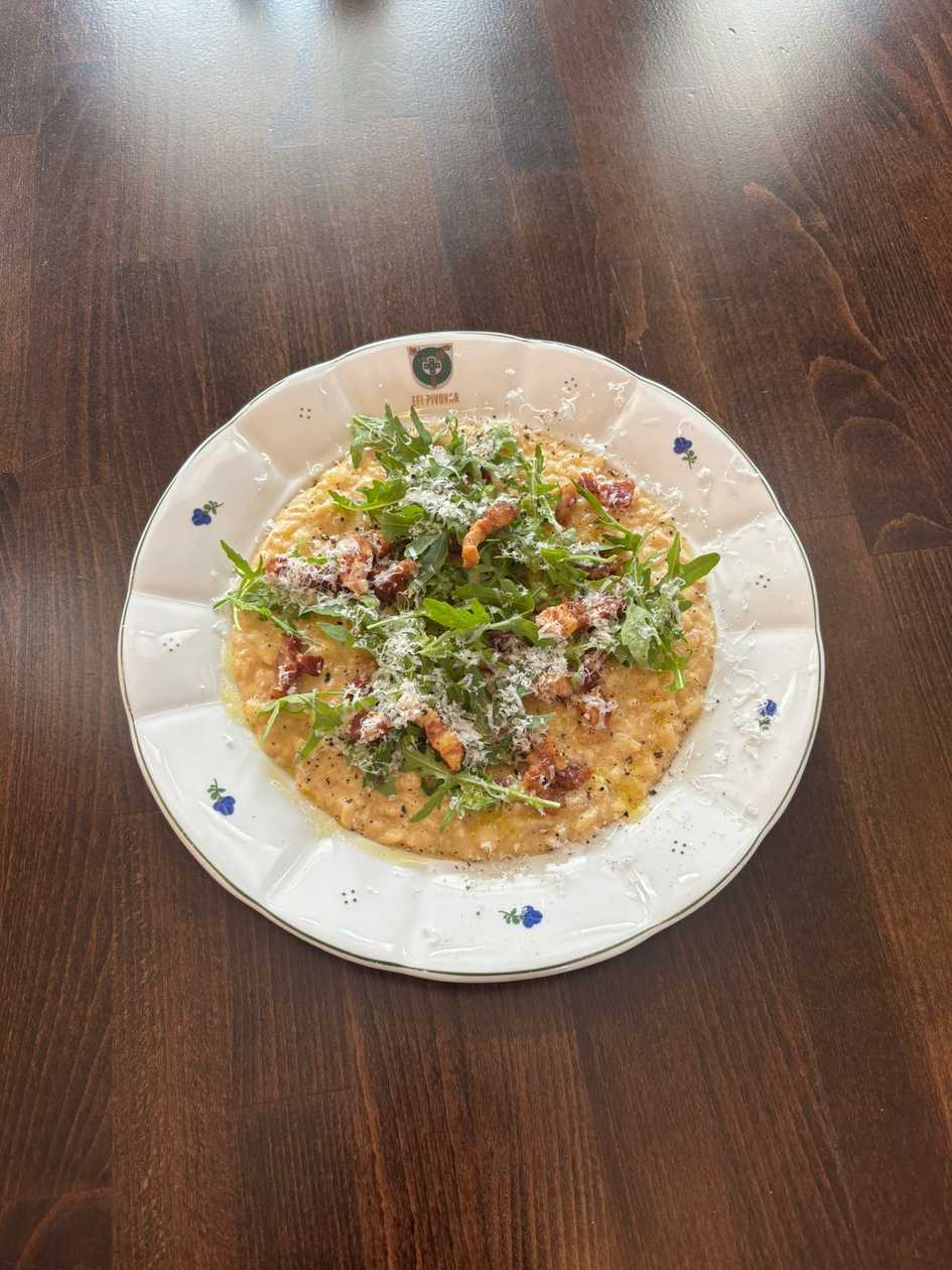 Risotto s pancettou,