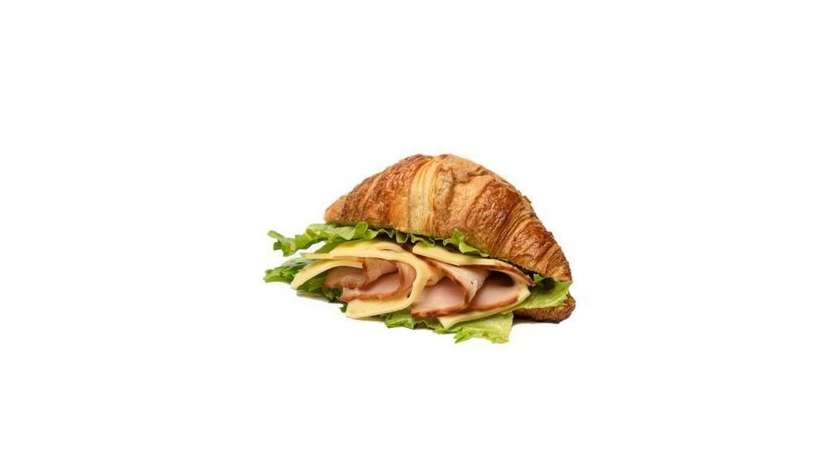 Croissant with ham, cheese and honey mustard sauce