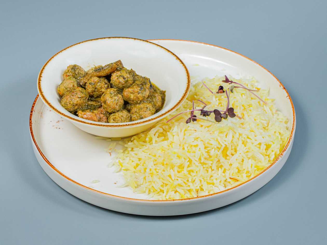 Pickled kebab with rice