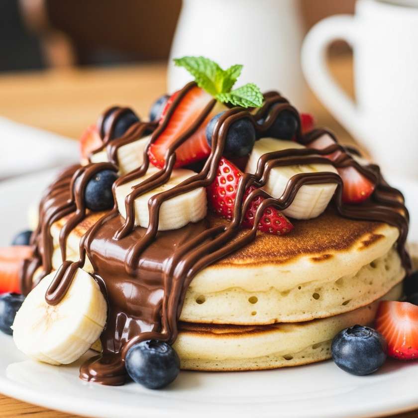 Panqueca Fruta e Chocolate