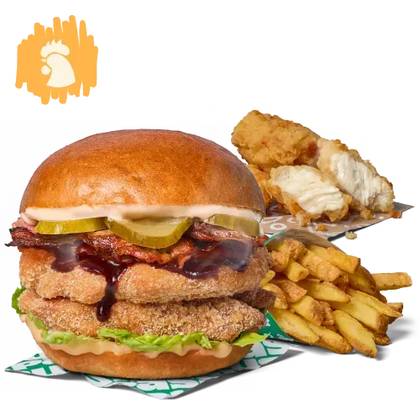PODWÓJNY BARNEY CHICKEN ZESTAW POWIĘKSZONY