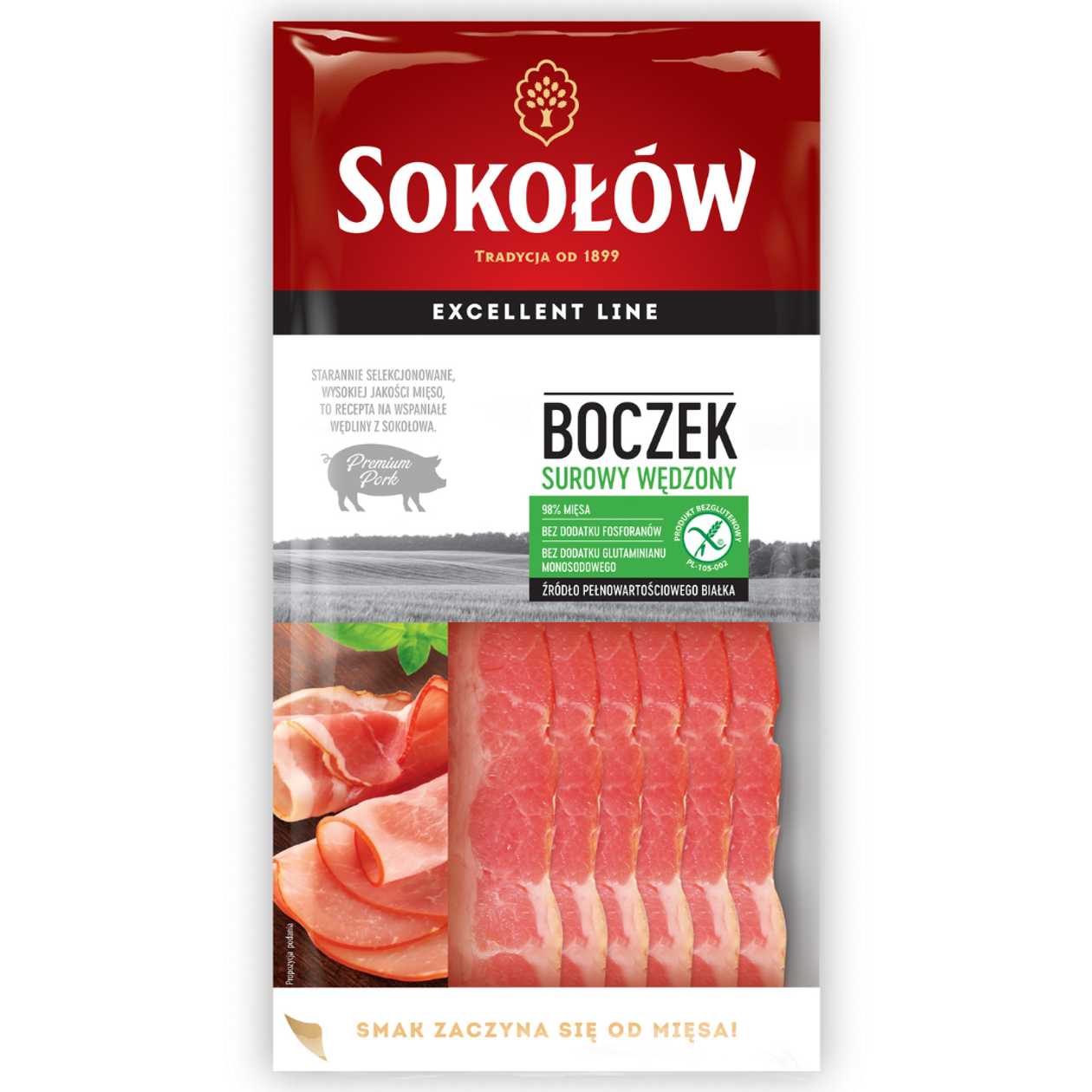Boczek Wędzony Surowy Sokołów 100g (expires soon)