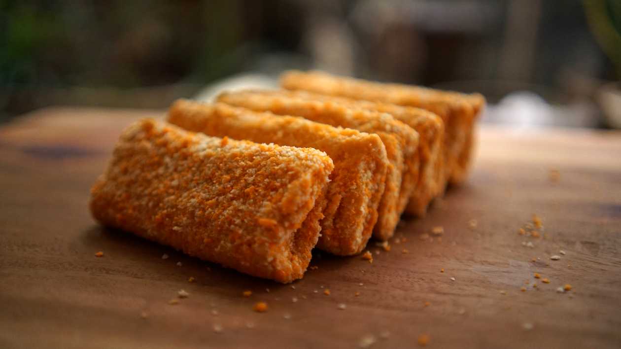 Fried Smoked Cheese with Ham