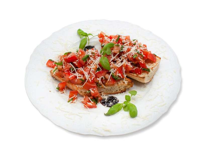 21 . Bruschetta s rajčaty