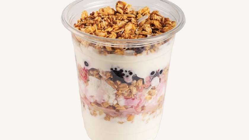 Breakfast with granola and berries