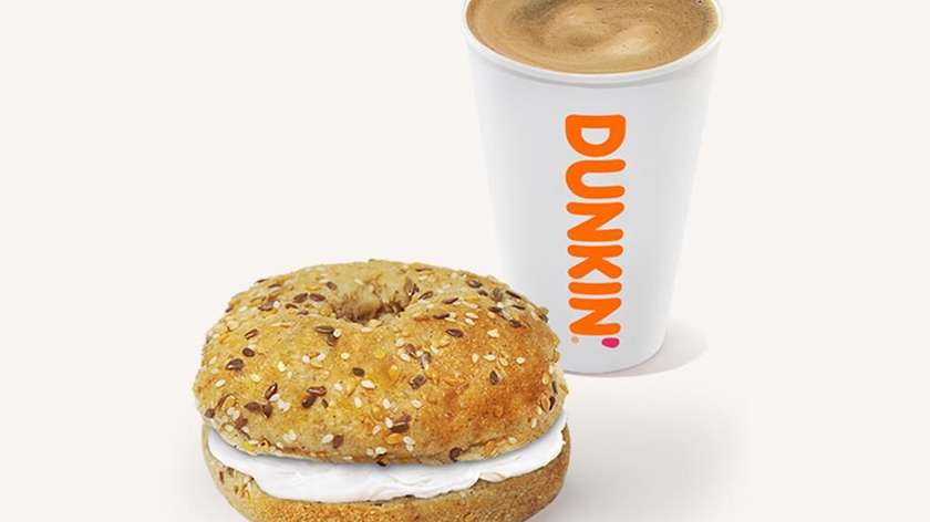 Bagel with cream cheese and Americano