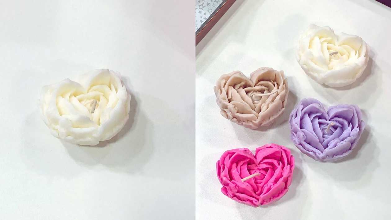 Heart Peony Organic Candle (White)