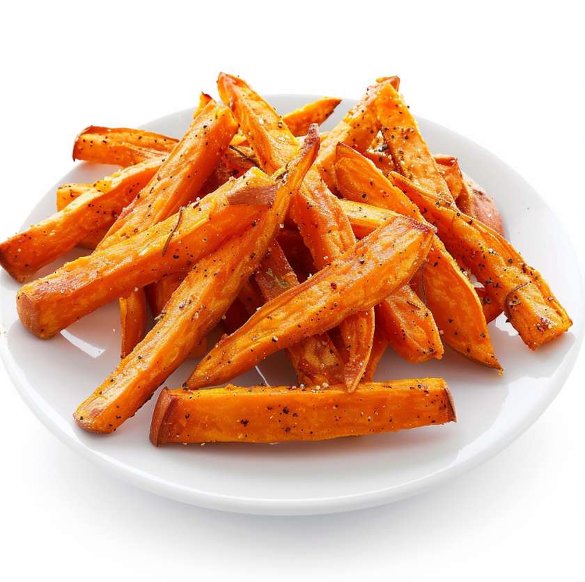 Roasted sweet potatoes with beetroot ketchup