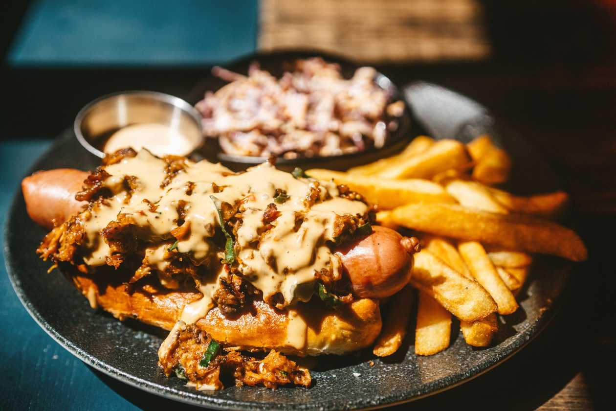 Hot Dog with BBQ Pulled Pork