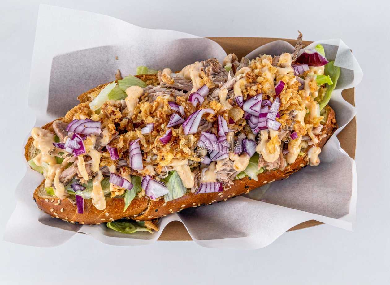 Baguette with shredded pork