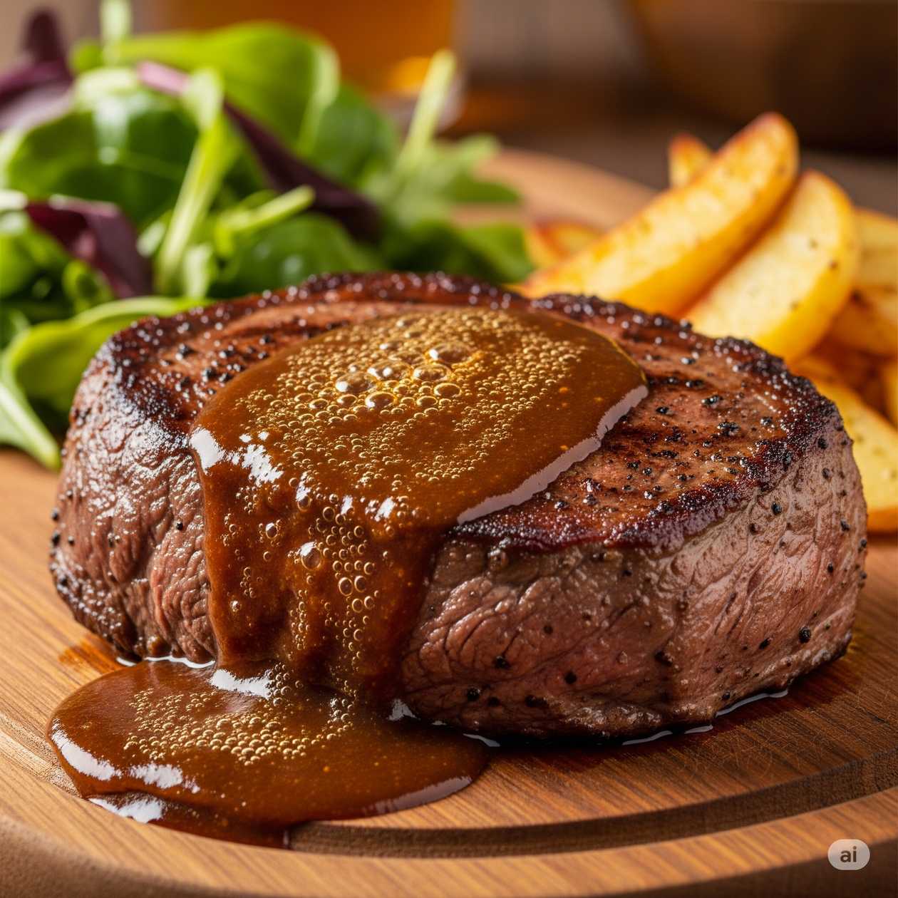 Steak with Beer Sauce