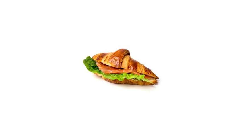 Croissant with salmon and cream cheese