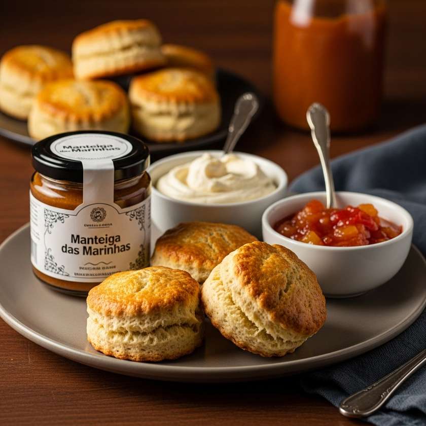 Scones Artesanais com Manteiga das Marinhas e Compota