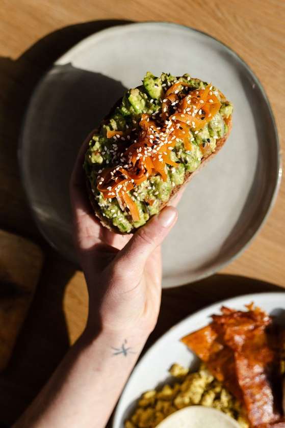 Homemade spread - guacamole and smoked carrot