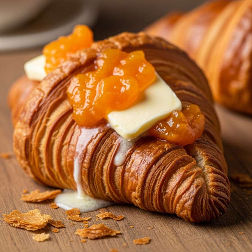 Croissant com Compota e Manteiga