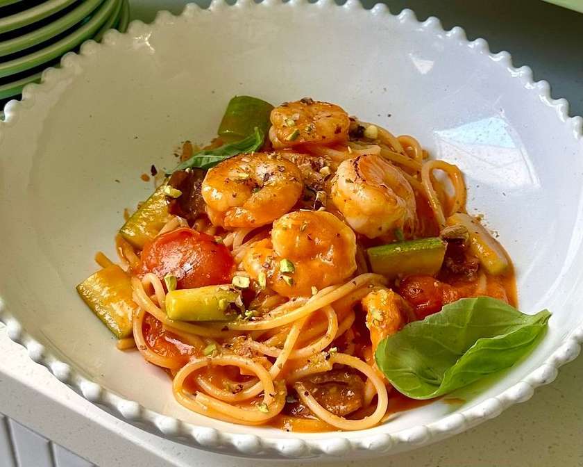 Pasta with Seafood and Tomato Sauce