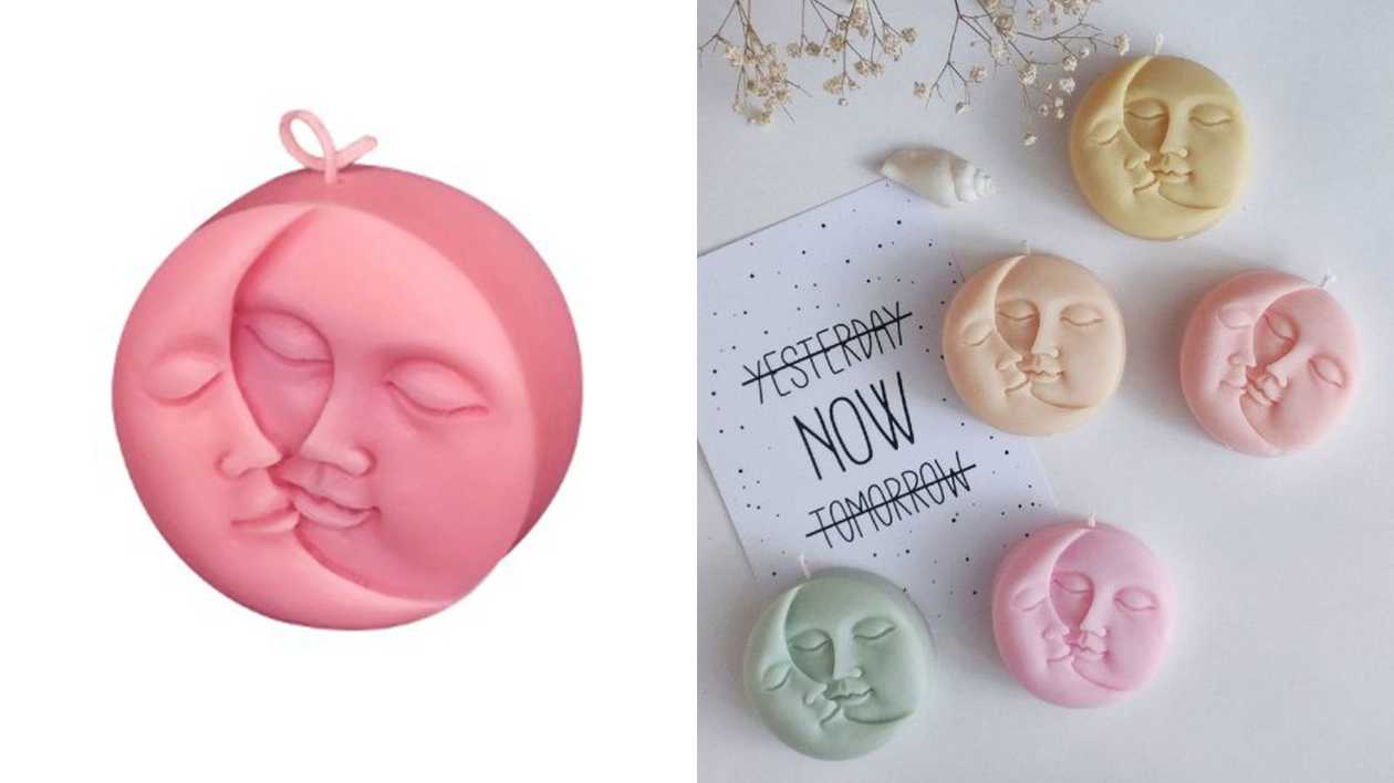 Moon Sun Organic Candle (Pink)