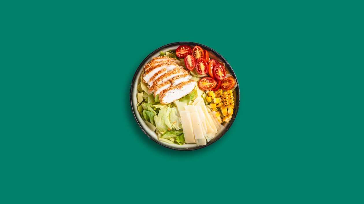 Crispy Chicken (oven baked) Caesar Salad
