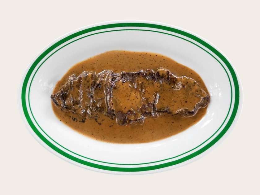 Пеппер стейк з трюфельним пюре