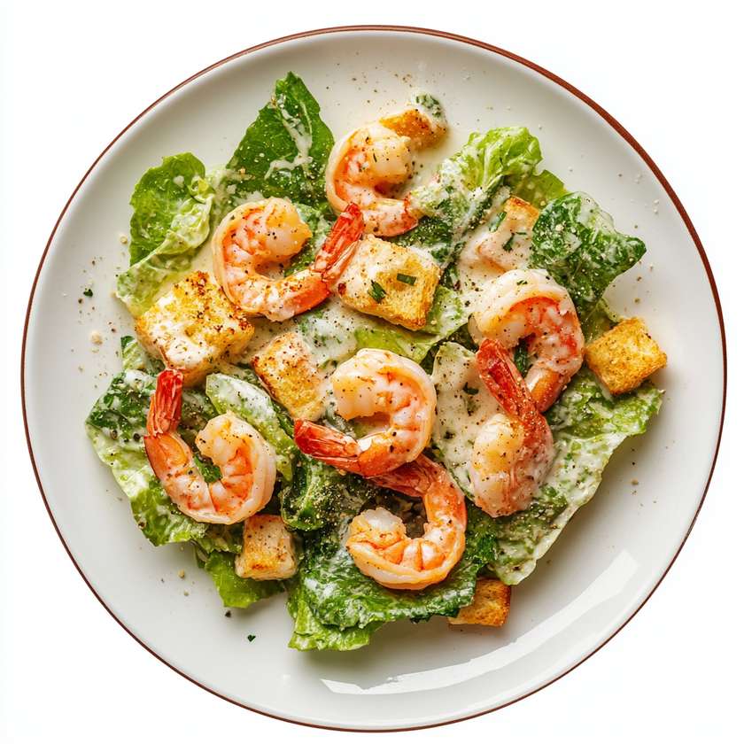 Caesar salad with shrimp