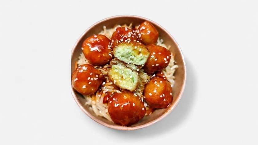 spicy cheese ball Noodles with honey sauce