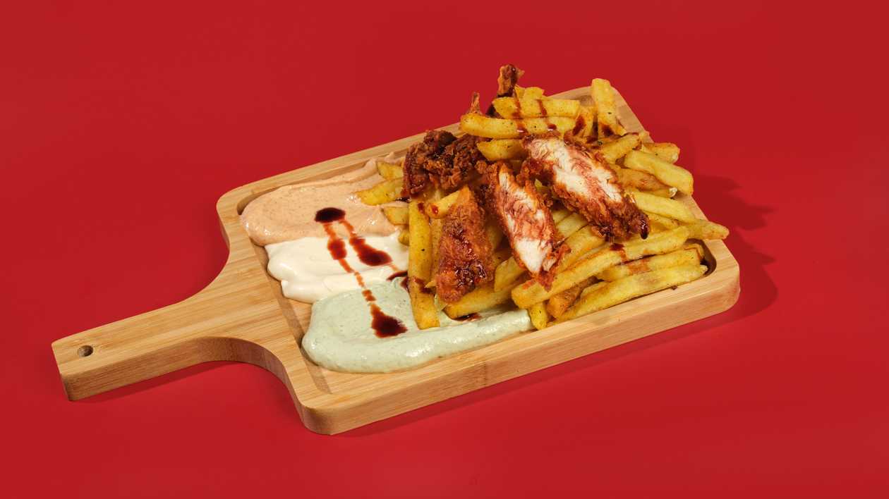 Loaded Fries With Crispy Chicken